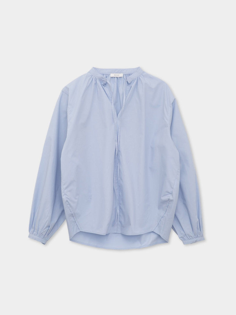 BALLOON SHIRRED COTTON BLOUSE