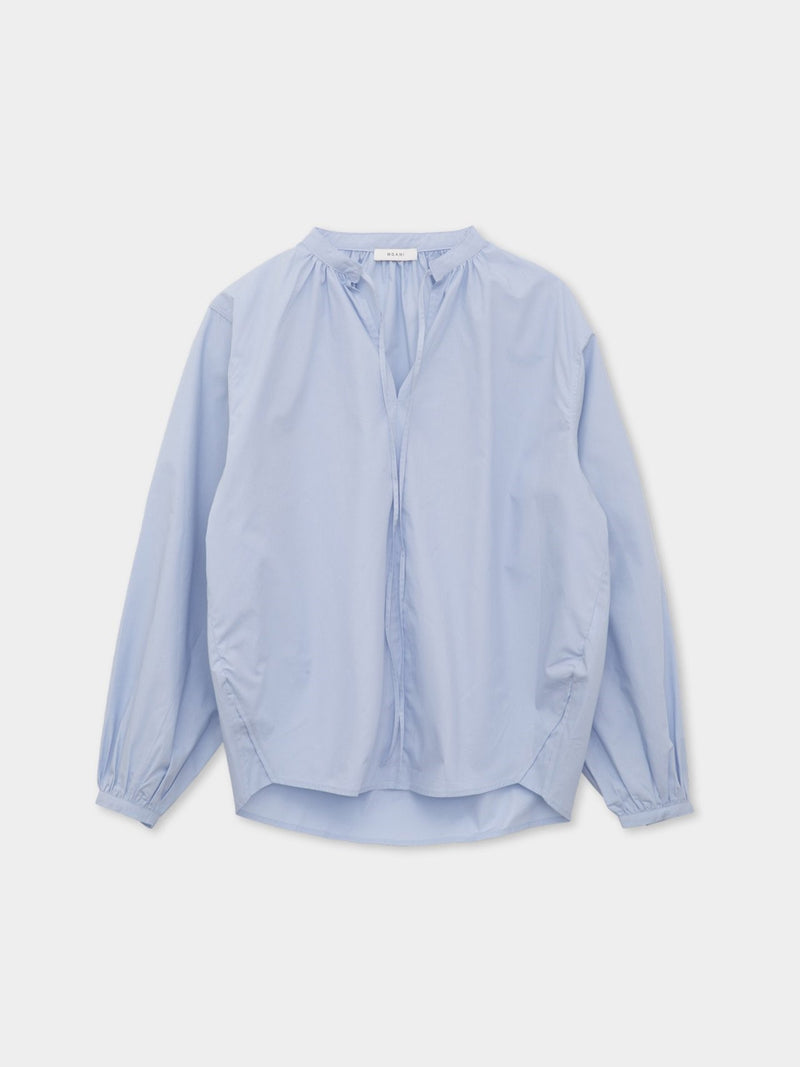 BALLOON SHIRRED COTTON BLOUSE