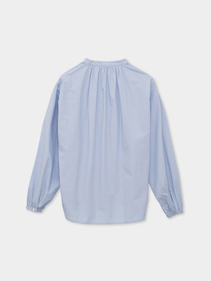 BALLOON SHIRRED COTTON BLOUSE