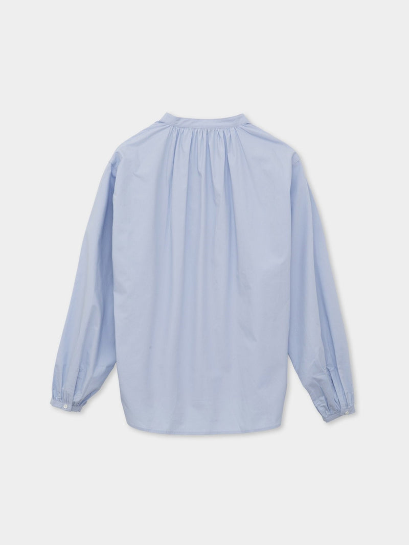 BALLOON SHIRRED COTTON BLOUSE