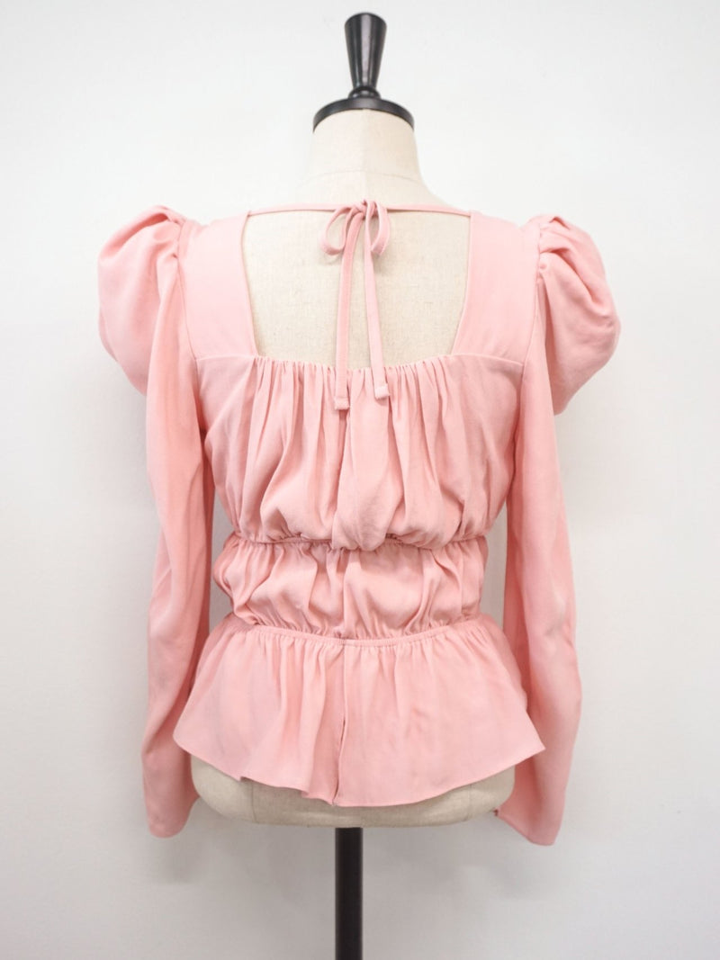 BALLOON SLEEVE RUCHED PANEL TOP