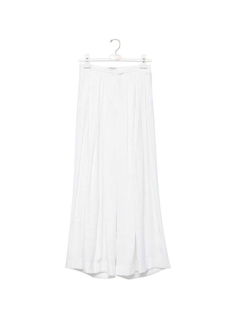 BAMBOO PIN TUCK PLEATED WIDE TROUSERS