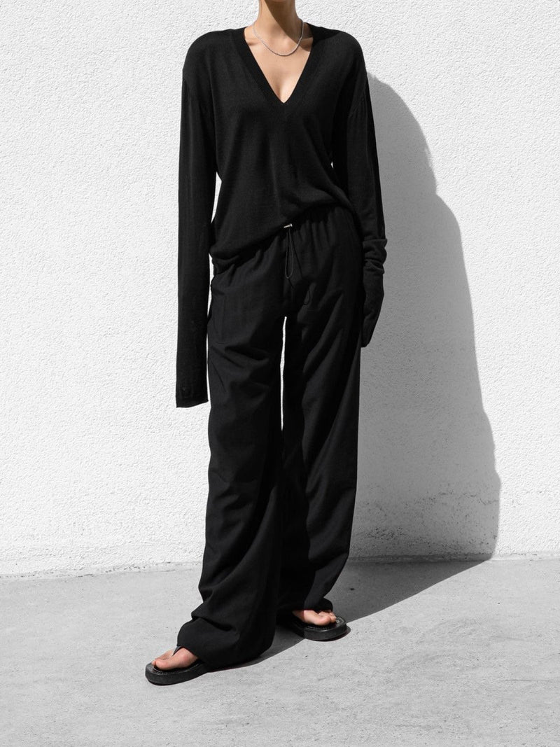 COZY BANDED WIDE TROUSERS