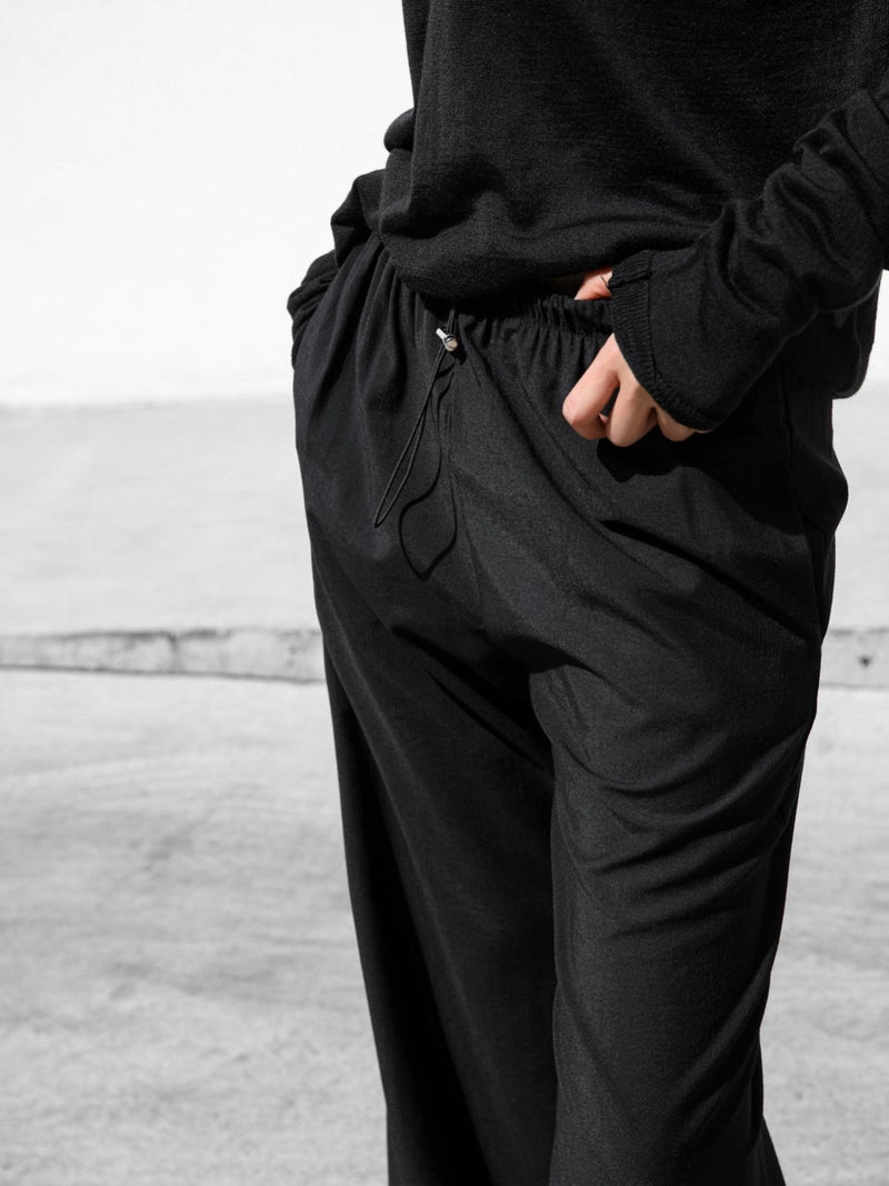 COZY BANDED WIDE TROUSERS