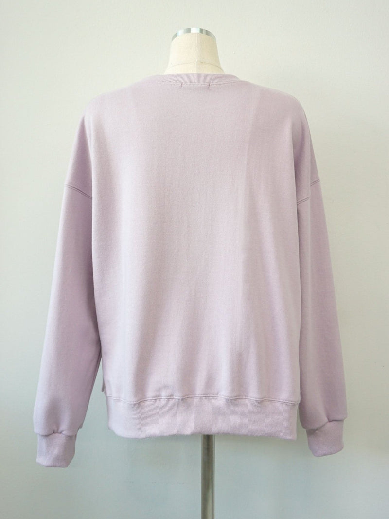 BASIC COTTON SWEATSHIRT WITH SIDE SLIT