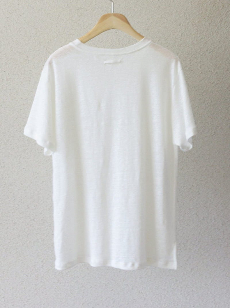 BASIC LINEN T-SHIRT WITH SIDE SLIT
