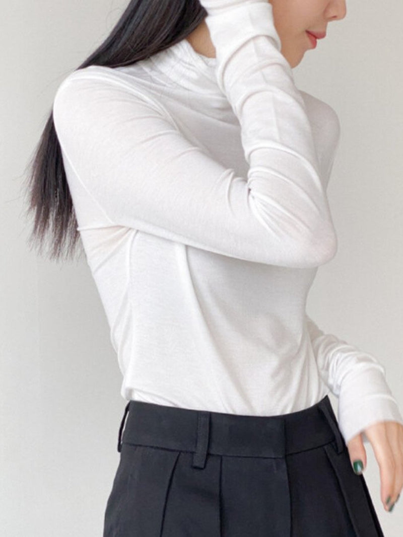 BASIC TURTLENECK LONG SLEEVE T-SHIRT