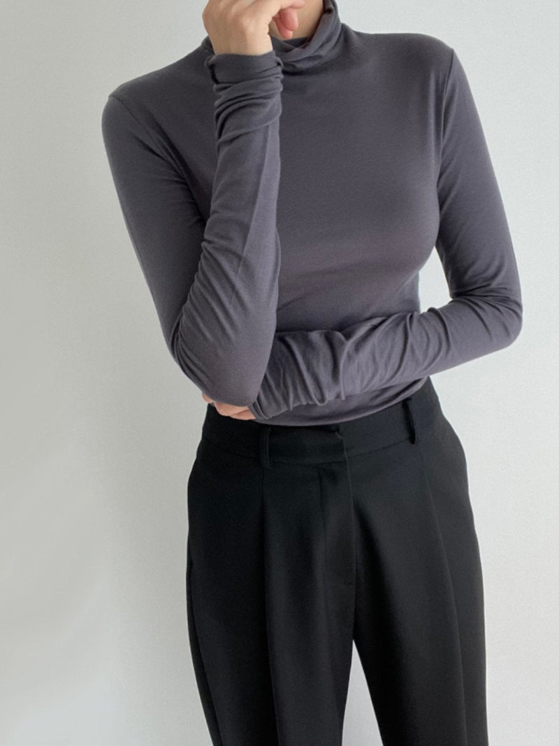 BASIC TURTLENECK LONG SLEEVE T-SHIRT