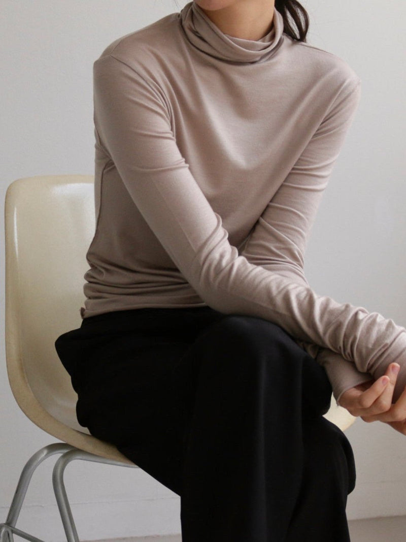 BASIC TURTLENECK LONG SLEEVE T-SHIRT