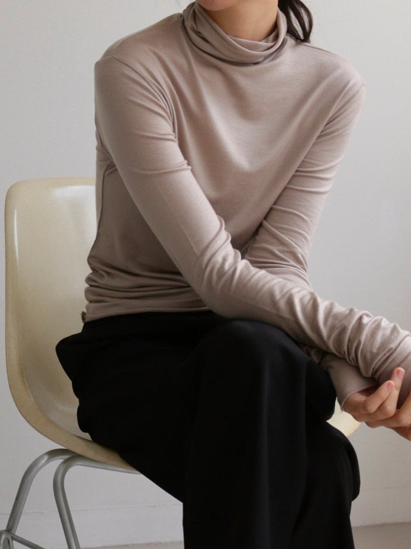 BASIC TURTLENECK LONG SLEEVE T-SHIRT