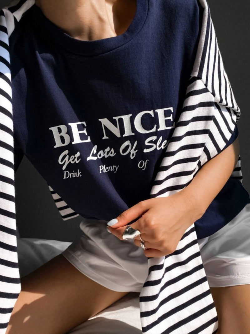 BE NICE PRINTED COTTON T-SHIRT