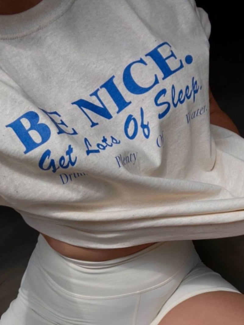 BE NICE PRINTED COTTON T-SHIRT