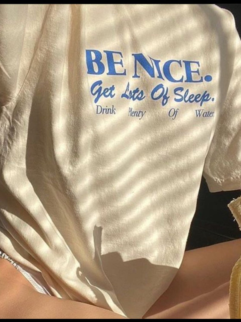 BE NICE PRINTED COTTON T-SHIRT