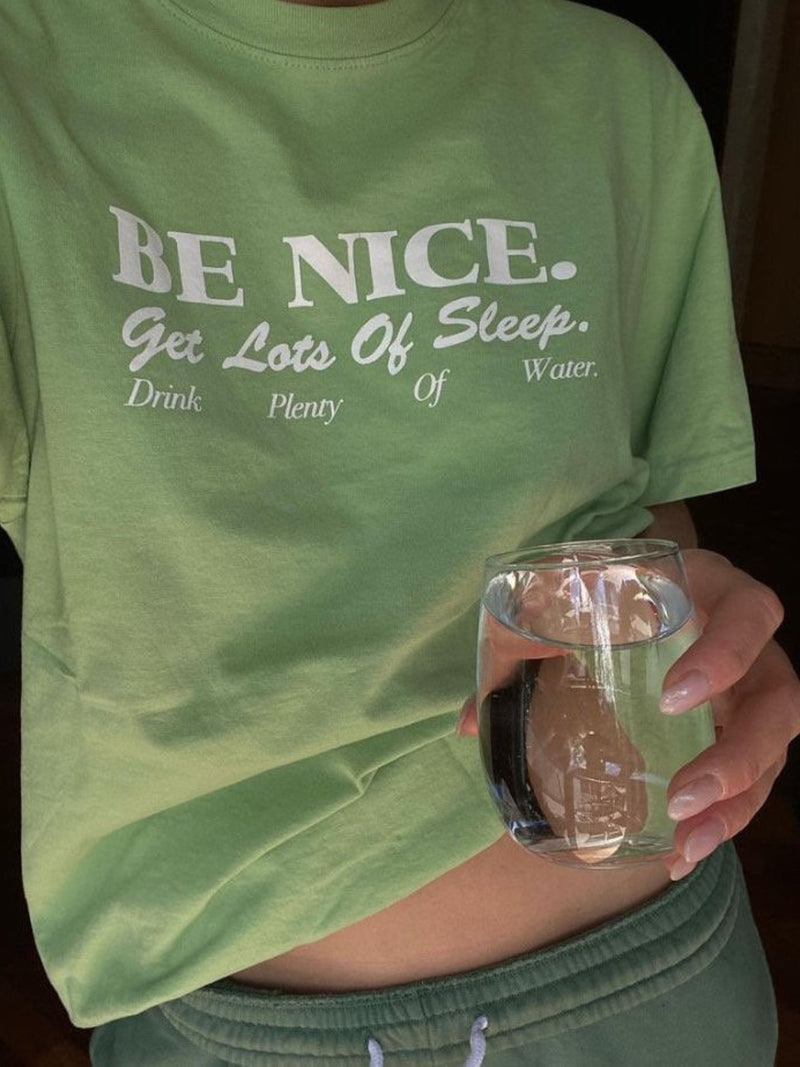 BE NICE PRINTED COTTON T-SHIRT