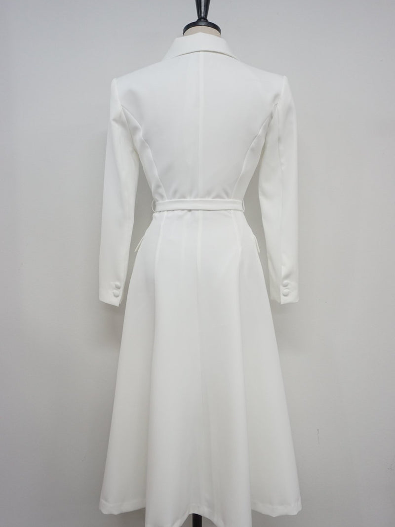 BELTED FLARED A-LINE DRESS