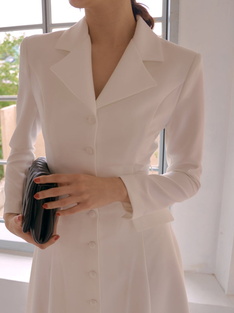 BELTED FLARED A-LINE DRESS