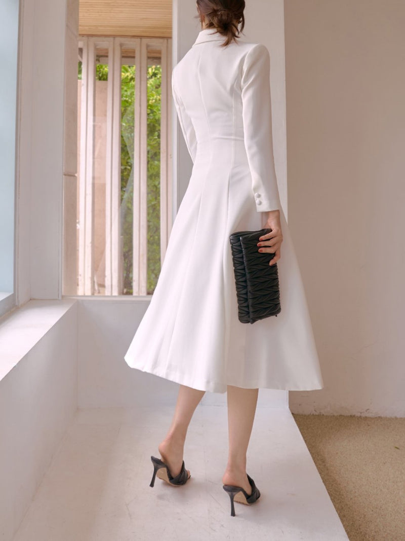BELTED FLARED A-LINE DRESS