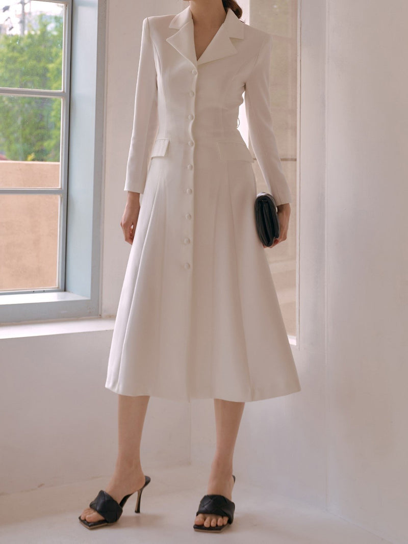 BELTED FLARED A-LINE DRESS