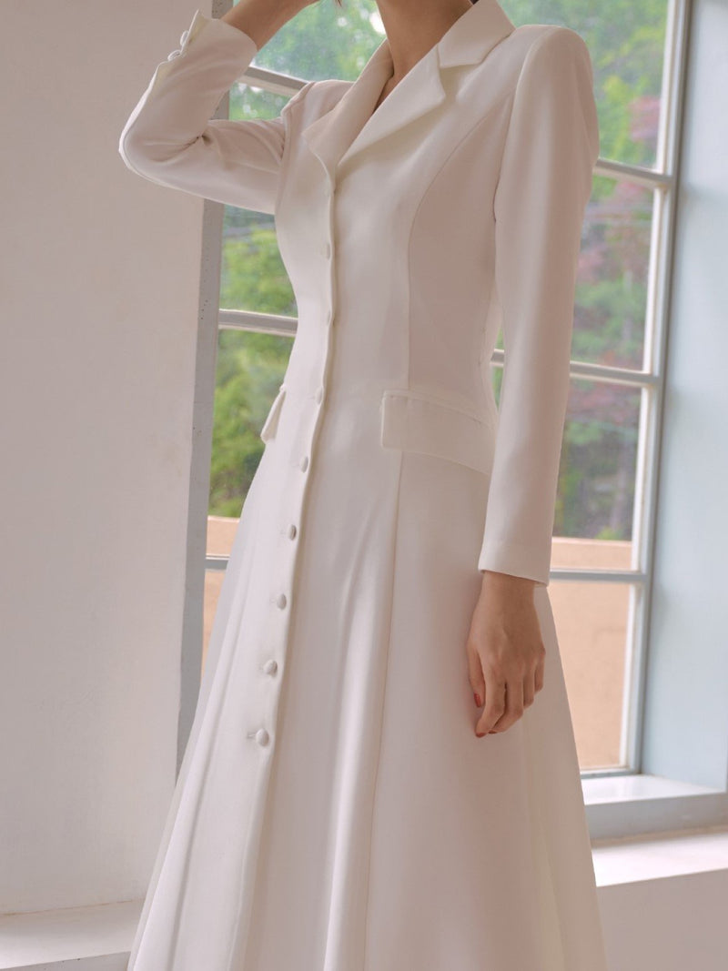 BELTED FLARED A-LINE DRESS