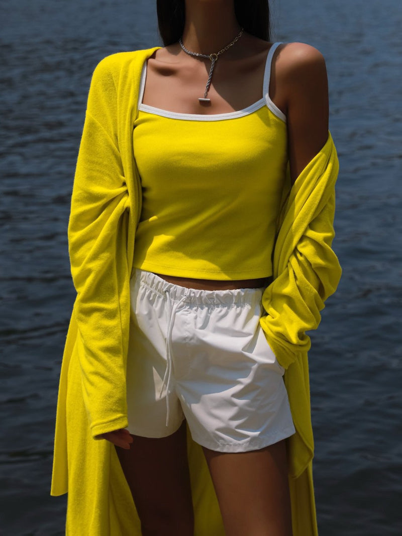 BI-COLOR SLEEVELESS RIBBED TANK
