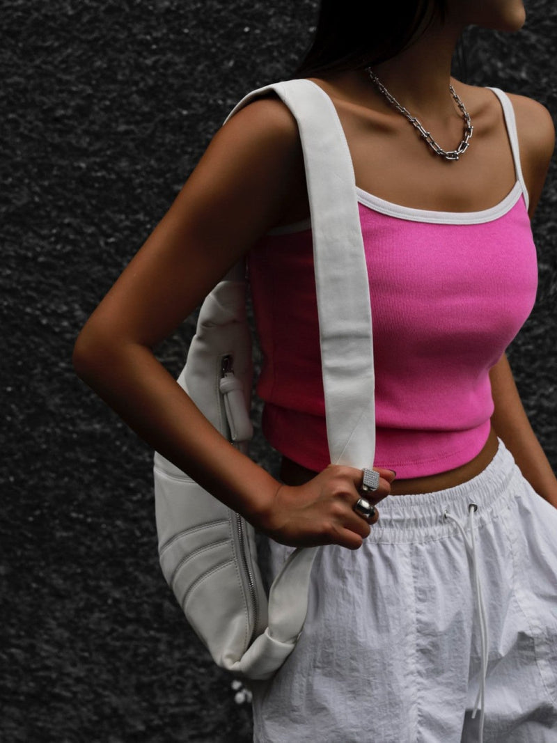 BI-COLOR SLEEVELESS RIBBED TANK