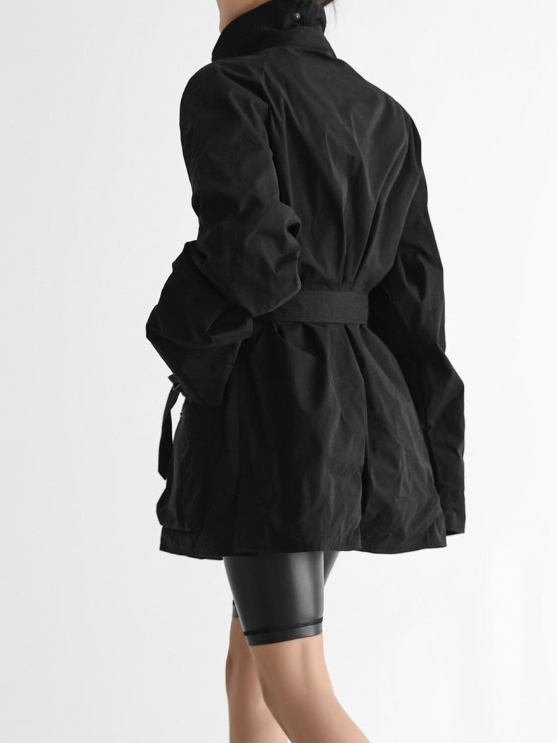 BI-FABRIC VEGAN LEATHER MILITARY JACKET