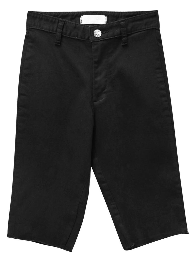 BLACK DENIM BIKER SHORTS