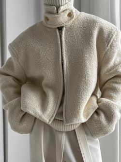 BOUCLE ALPACA WOOL ZIP JACKET