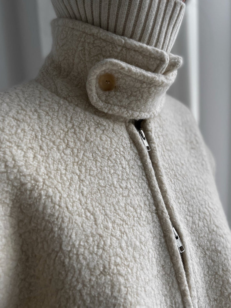 BOUCLE ALPACA WOOL ZIP JACKET