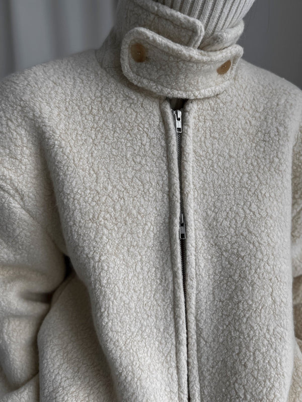 BOUCLE ALPACA WOOL ZIP JACKET