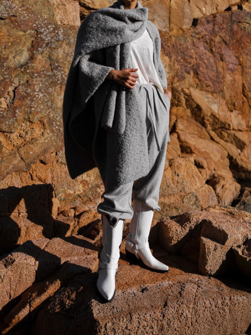 BOUCLE ALPACA WOOL BLEND MUFFLER