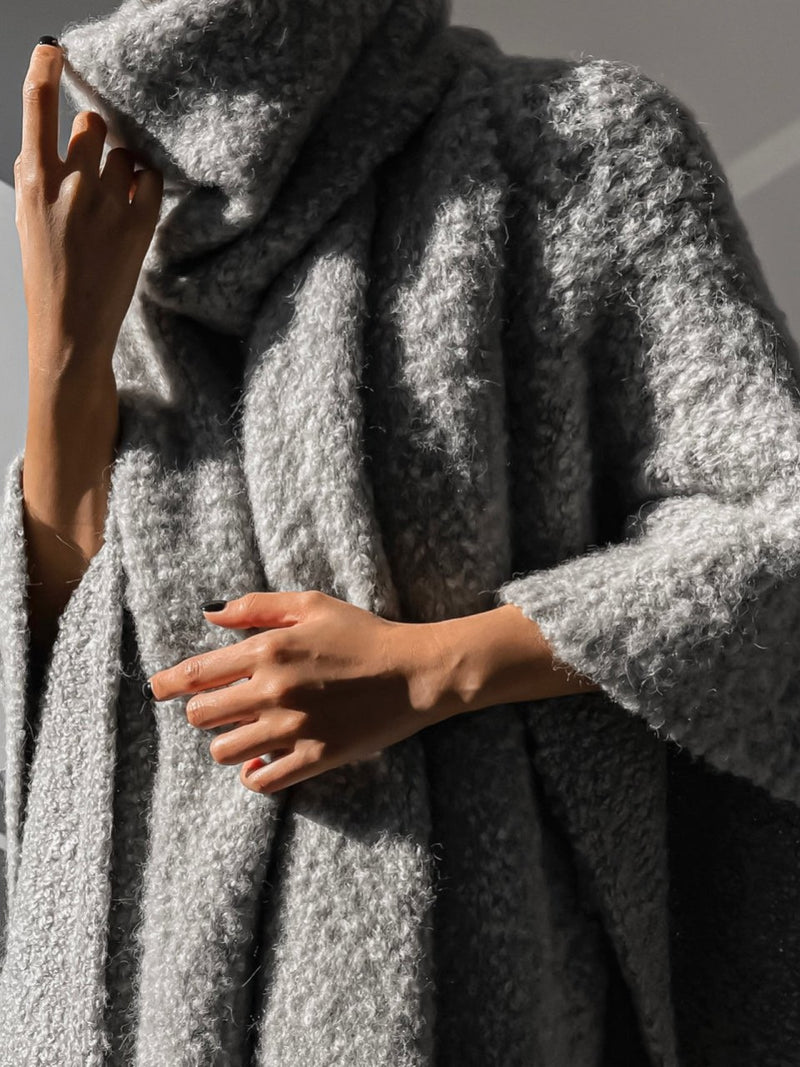 BOUCLE ALPACA WOOL BLEND MUFFLER