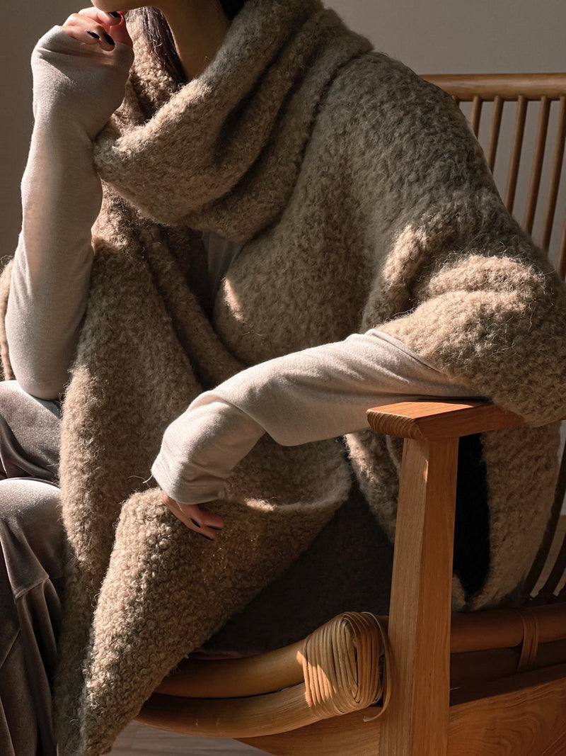 BOUCLE ALPACA WOOL BLEND MUFFLER