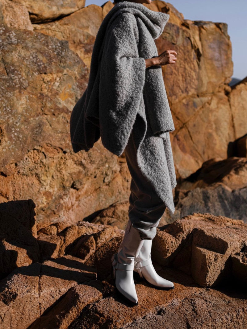 BOUCLE ALPACA WOOL BLEND MUFFLER