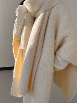 BOUCLE ALPACA WOOL BLEND SHAWL CARDIGAN