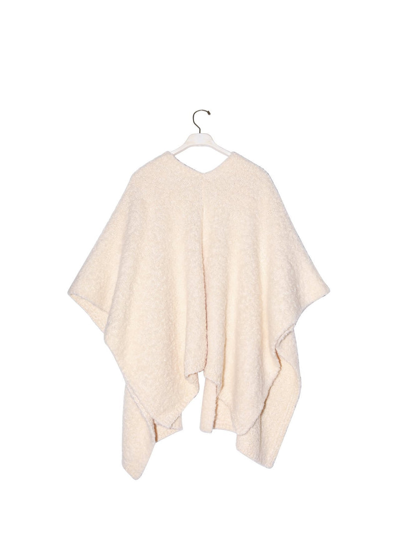 BOUCLE ALPACA WOOL BLEND SHAWL CARDIGAN