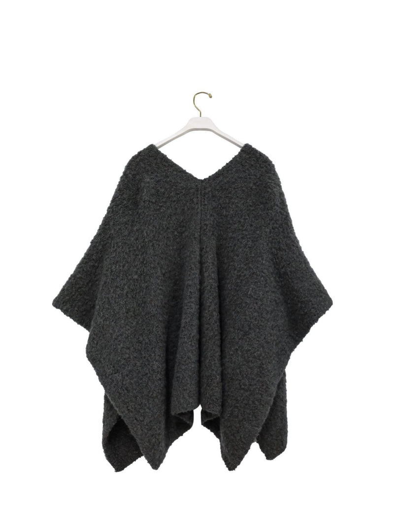 BOUCLE ALPACA WOOL BLEND SHAWL CARDIGAN