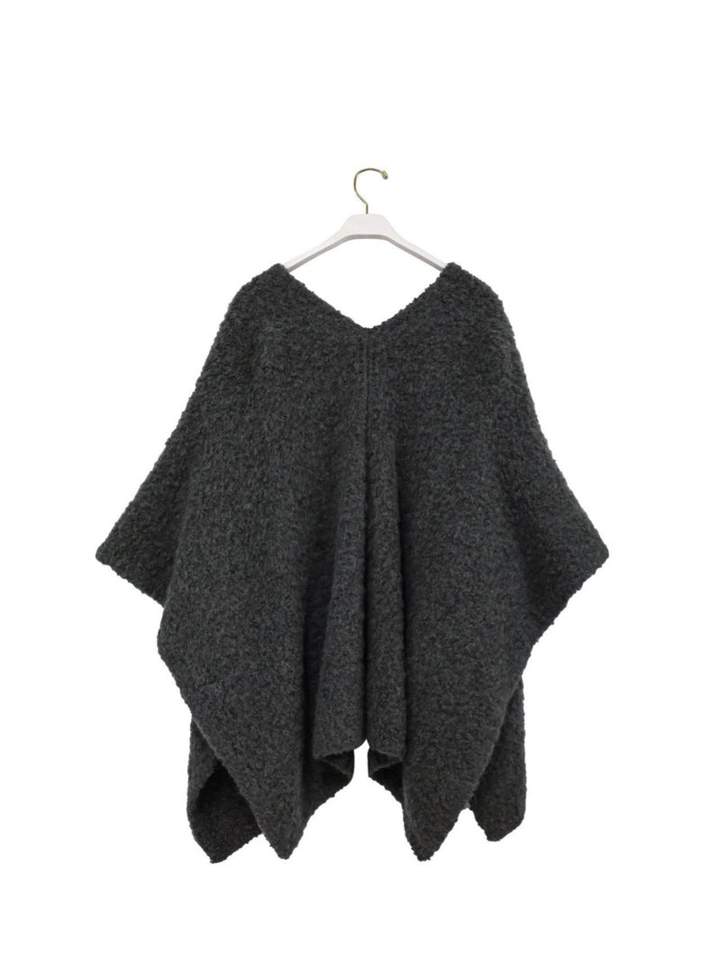 BOUCLE ALPACA WOOL BLEND SHAWL CARDIGAN