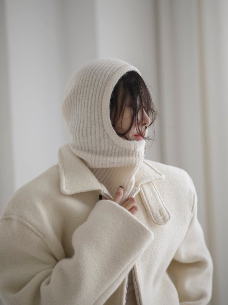 BOUCLE ALPACA WOOL ZIP JACKET