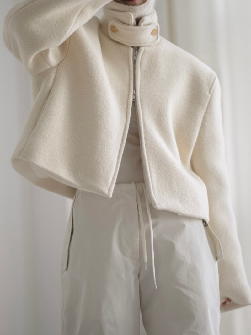 BOUCLE ALPACA WOOL ZIP JACKET