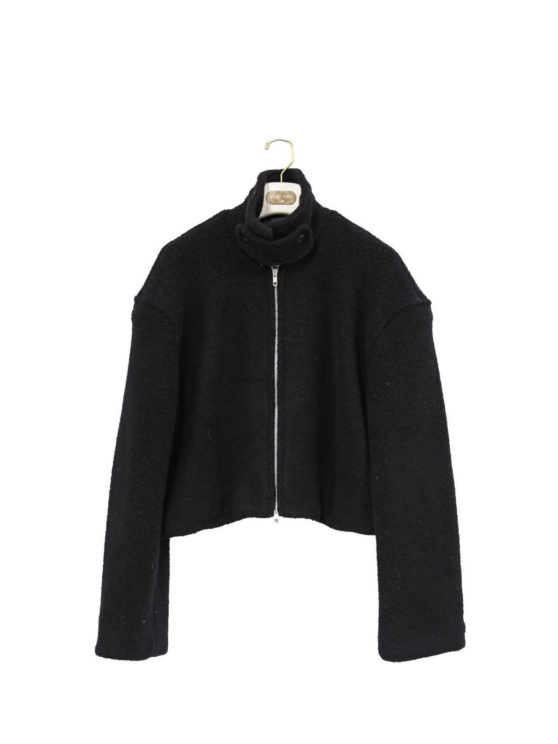 BOUCLE ALPACA WOOL ZIP JACKET