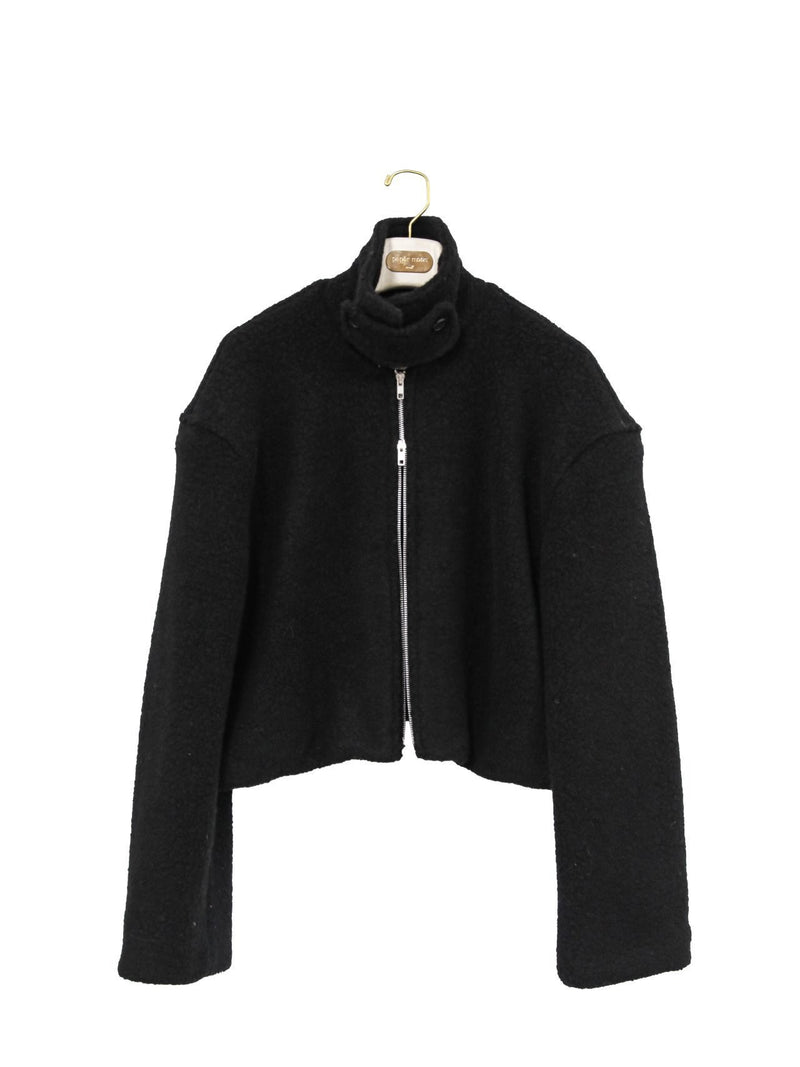 BOUCLE ALPACA WOOL ZIP JACKET