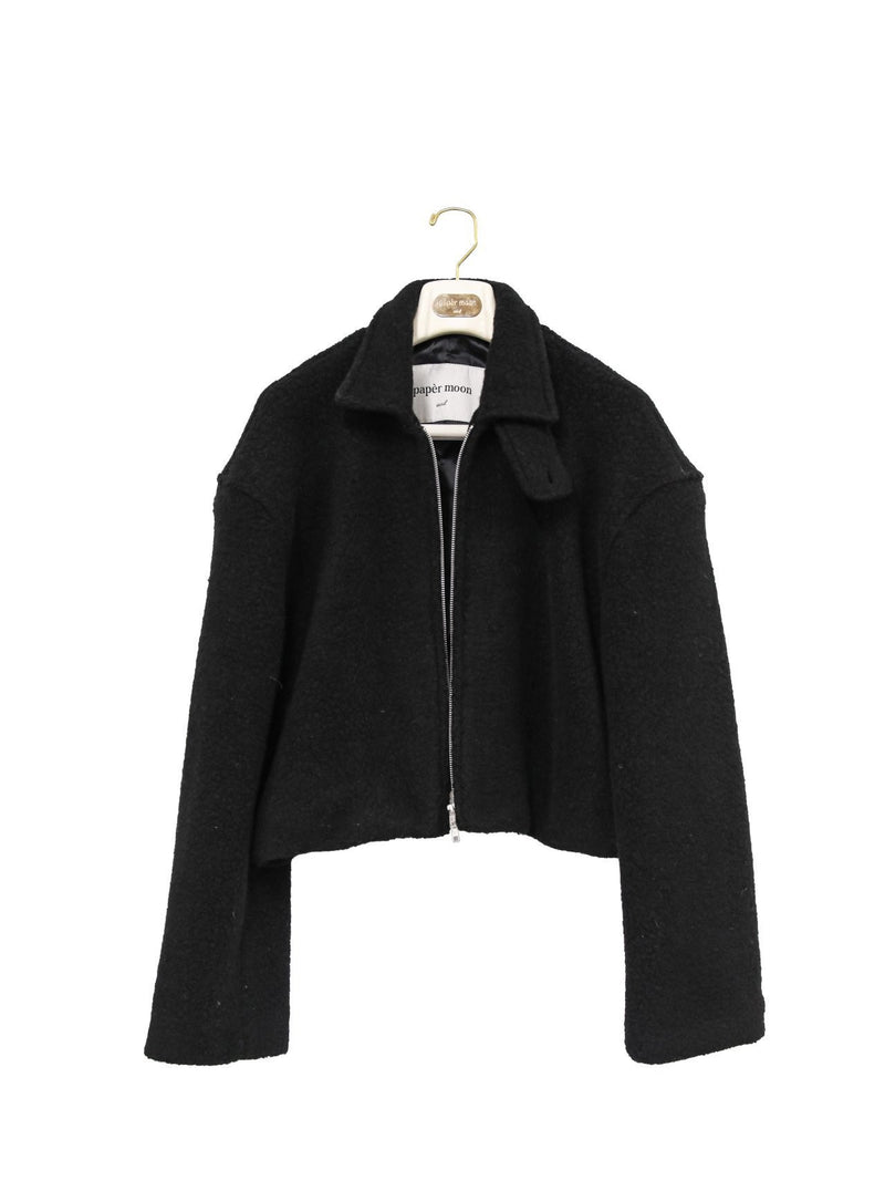 BOUCLE ALPACA WOOL ZIP JACKET