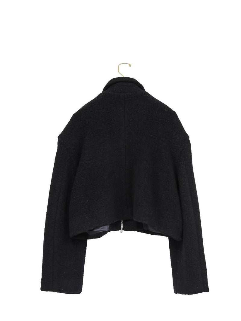 BOUCLE ALPACA WOOL ZIP JACKET