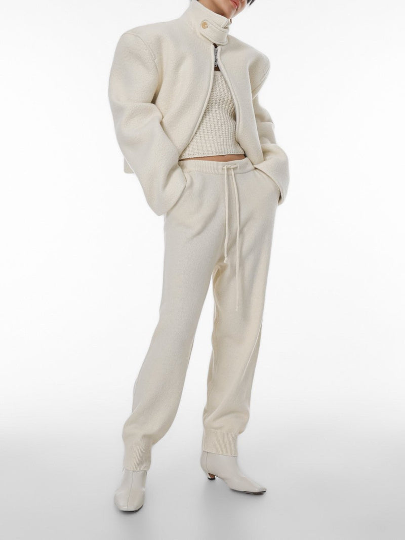 BOUCLE ALPACA WOOL ZIP JACKET
