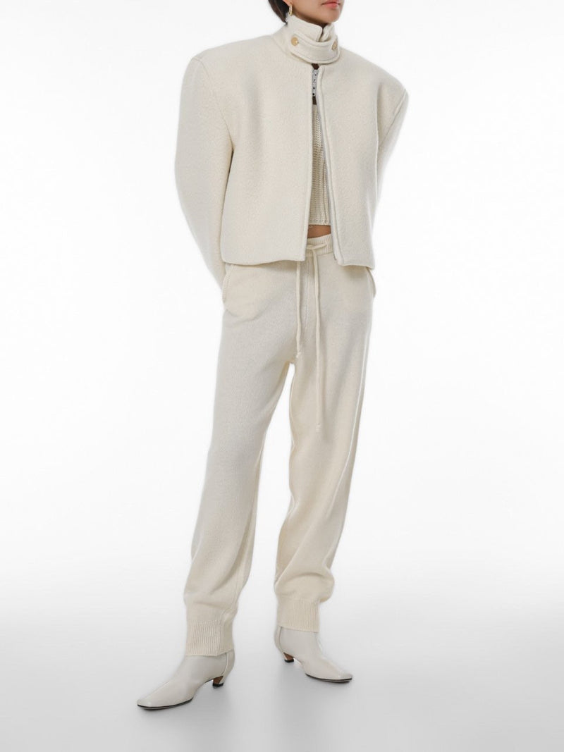 BOUCLE ALPACA WOOL ZIP JACKET