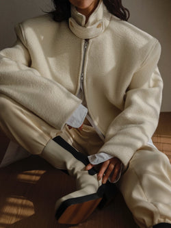 BOUCLE ALPACA WOOL ZIP JACKET