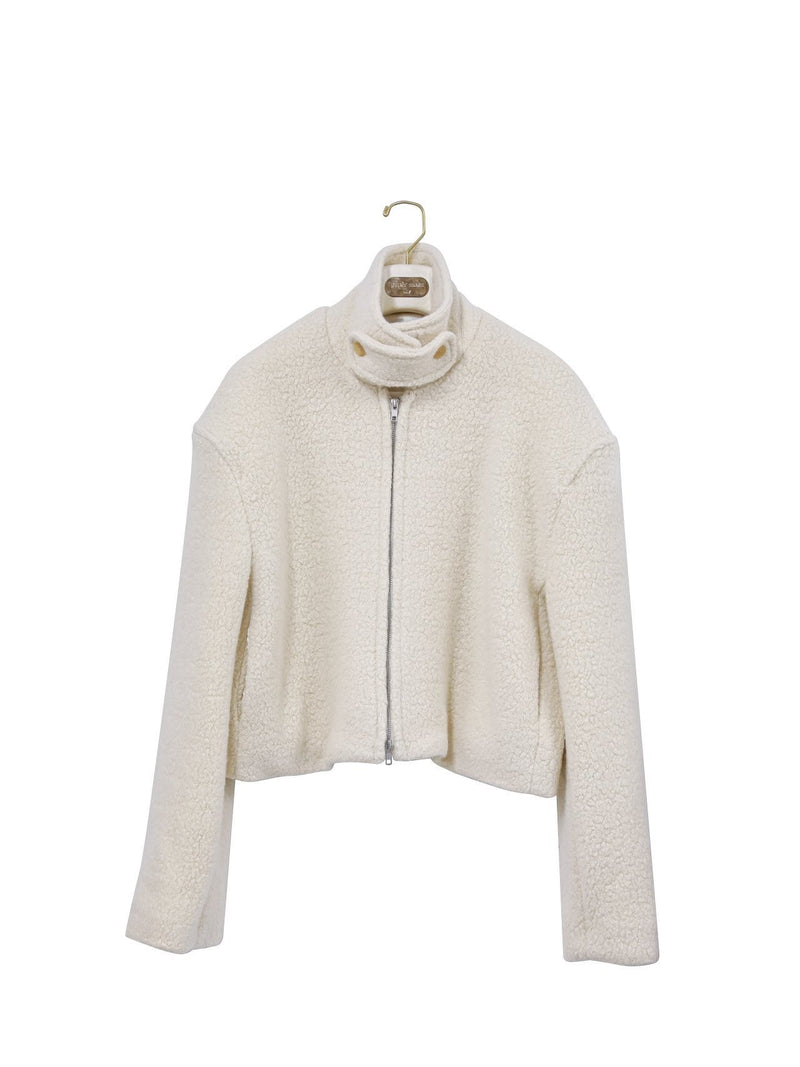 BOUCLE ALPACA WOOL ZIP JACKET