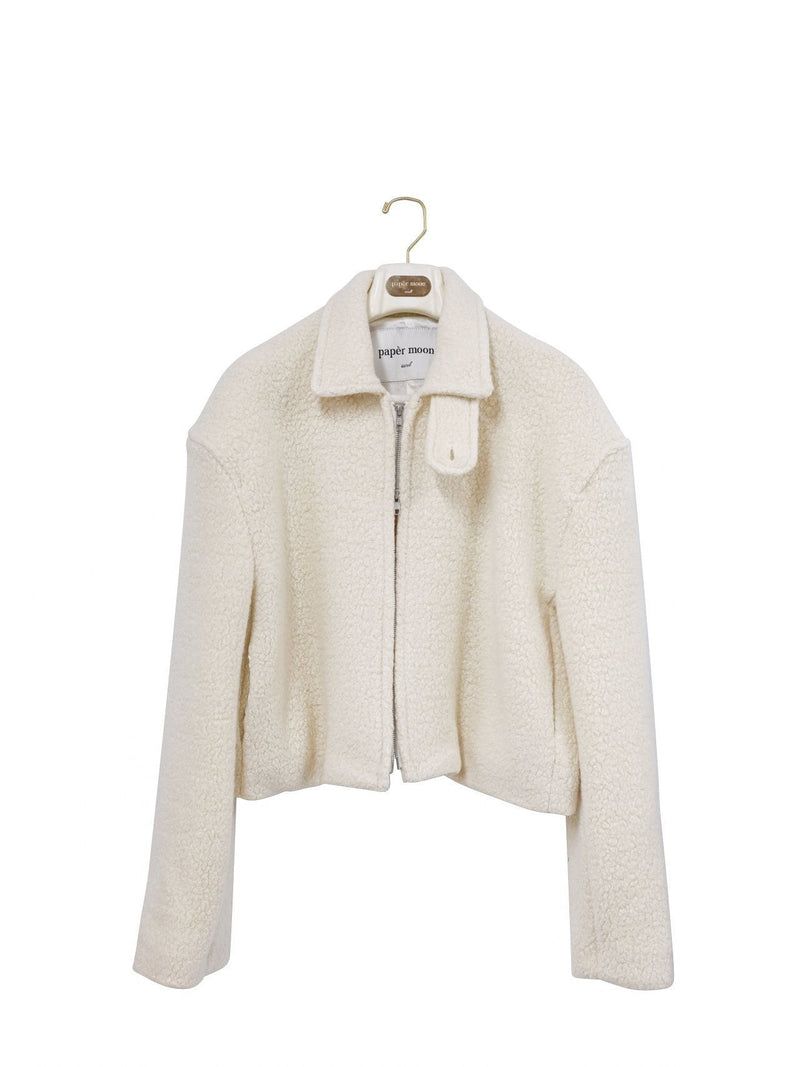 BOUCLE ALPACA WOOL ZIP JACKET
