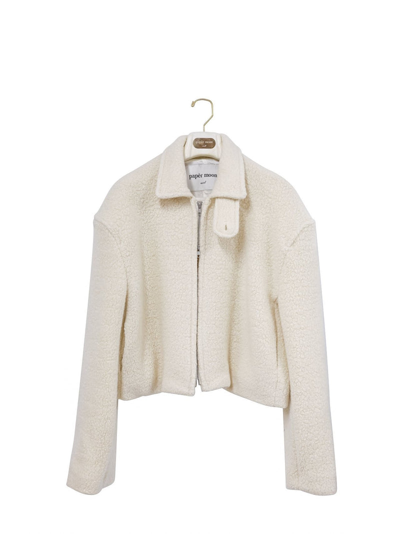 BOUCLE ALPACA WOOL ZIP JACKET